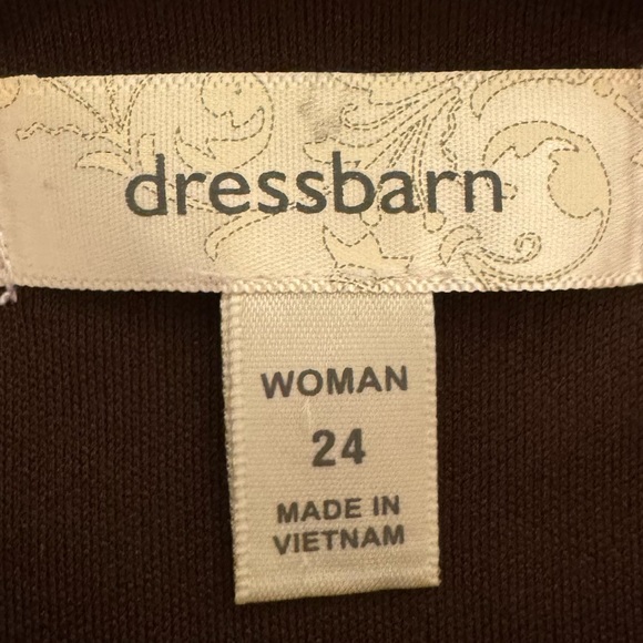 Dress Barn Size 24 Brown Floral Geo Sleeveless w/Pleats  & Metallic Accents.EUC - Picture 5 of 7